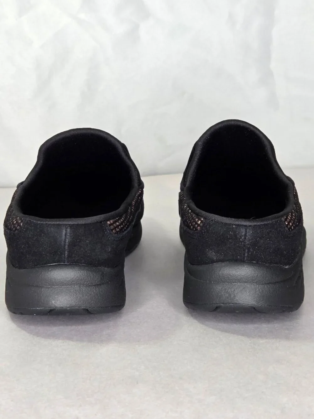 Easy Spirit Traveltime Slip-On Mule Walking Sneakers - Black/Gold Glitter, Size: